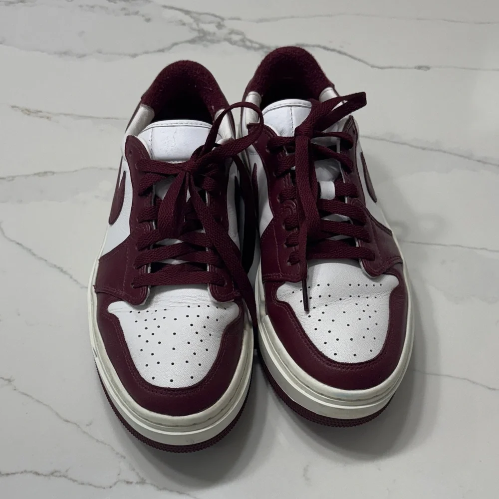 Men's Burgundy and White Sneakers